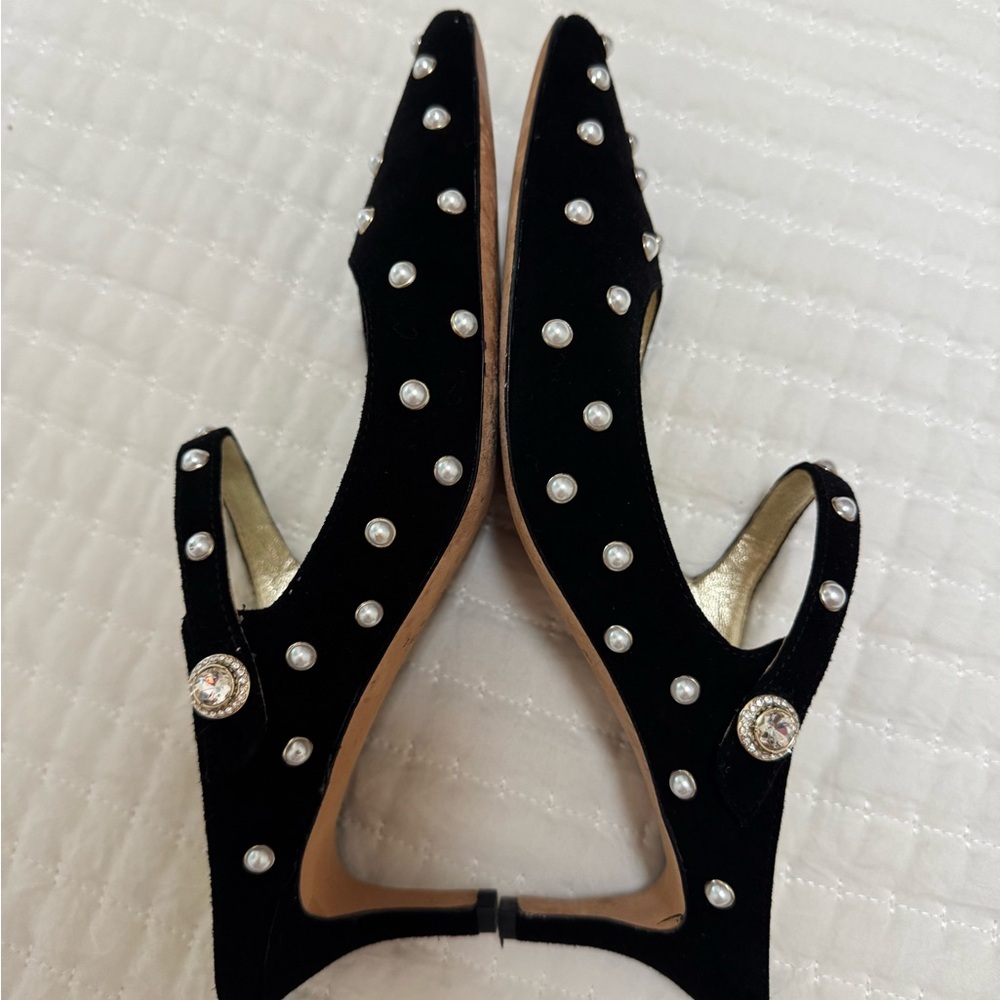 Kate Spade Black Heels with Pearl Accents - Picture 4 of 4